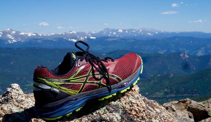Asics GEL-Cumulus® 18 GTX® Shoe pictured on a mountain top