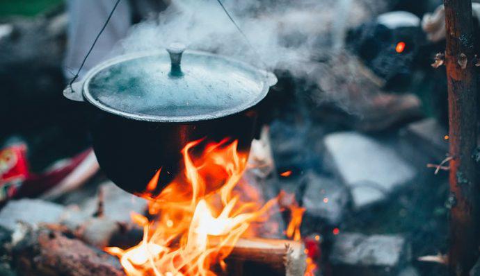 camp meals over fire