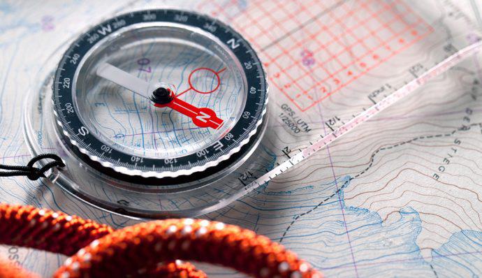 how to use a compass with a map