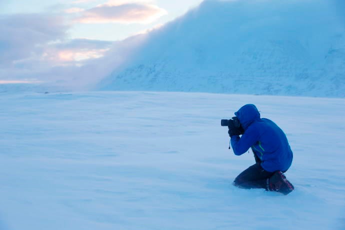 Dogsledding through Dividal and Rohkunborri National Parks. Norway.