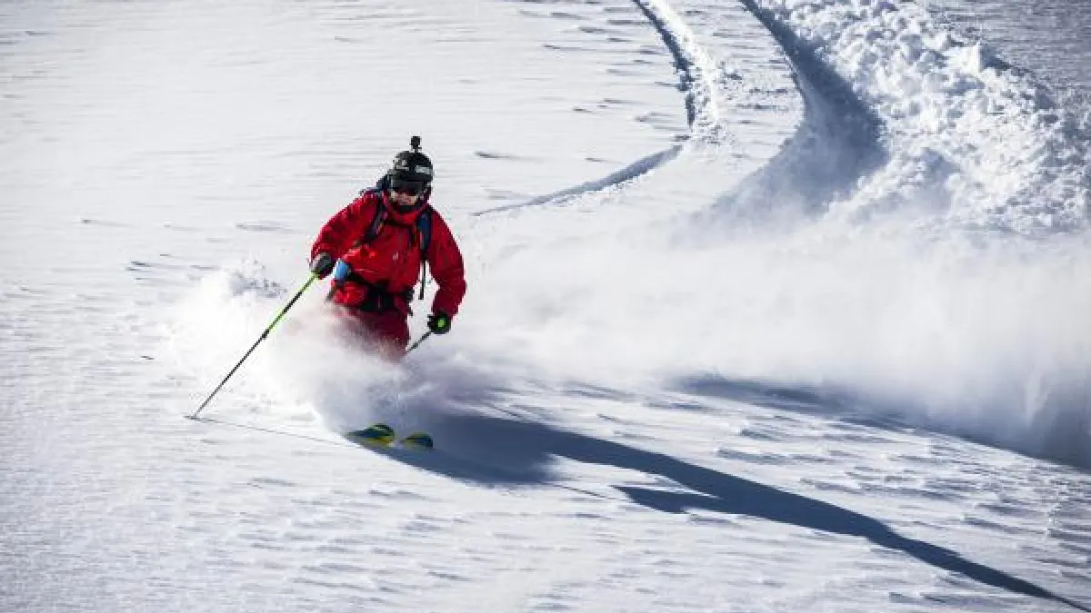 Skier going down hill