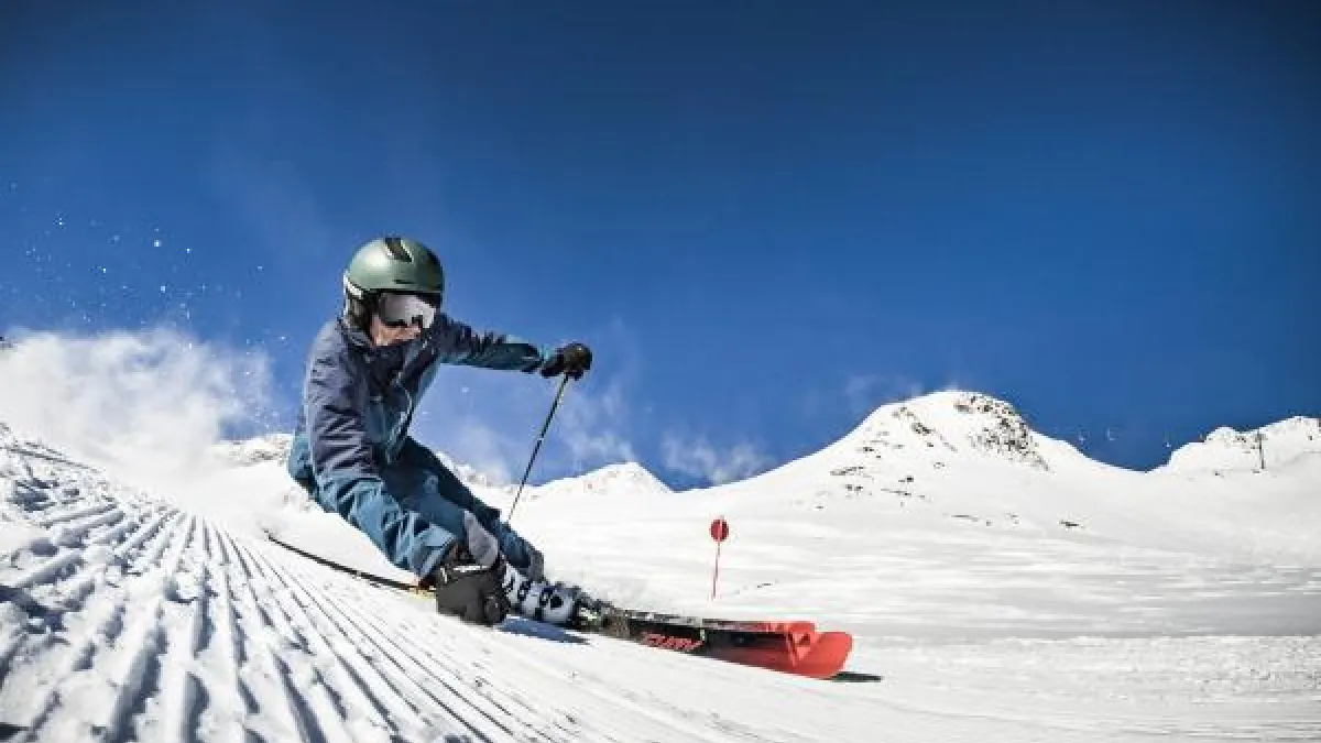 Snowboarding in action