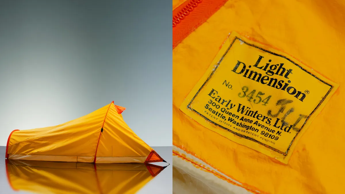 Gult Early Winters-tält – den första GORE-TEX-produkten