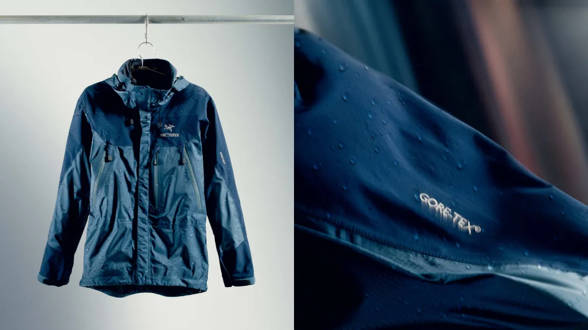Blå Arc'teryx + GORE-TEX-plagg
