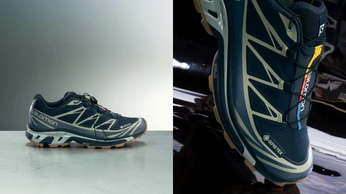 Salomon XT-6 GTX skor i blått och vitt