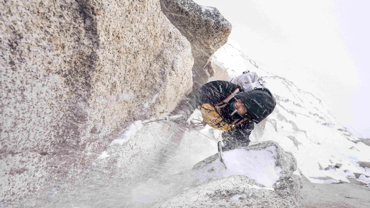 Tom Lafaille during a mountain ascent 
