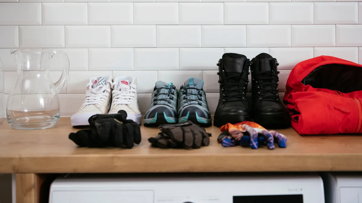 GORE-TEX Gear on a counter, neatly organized