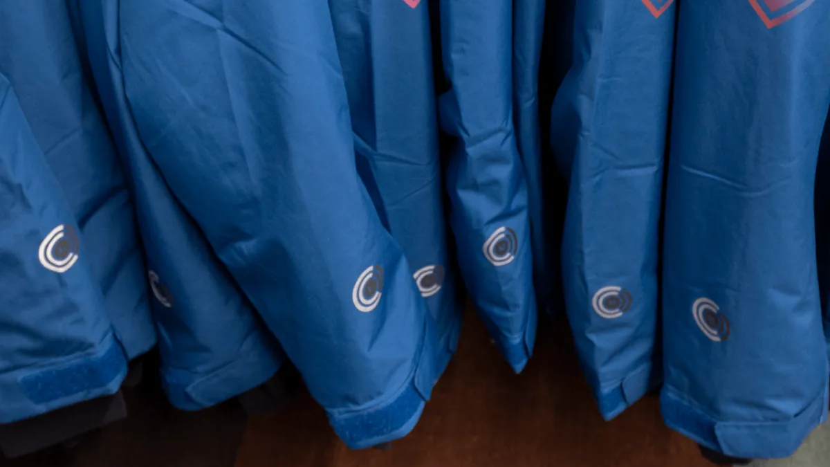 Close up of blue GORE-TEX Jackets