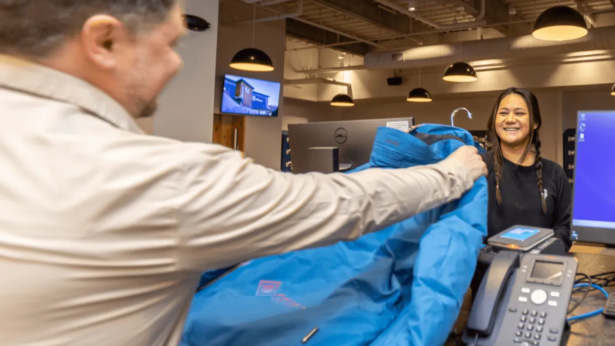 Man returning a rented GORE-TEX Jacket