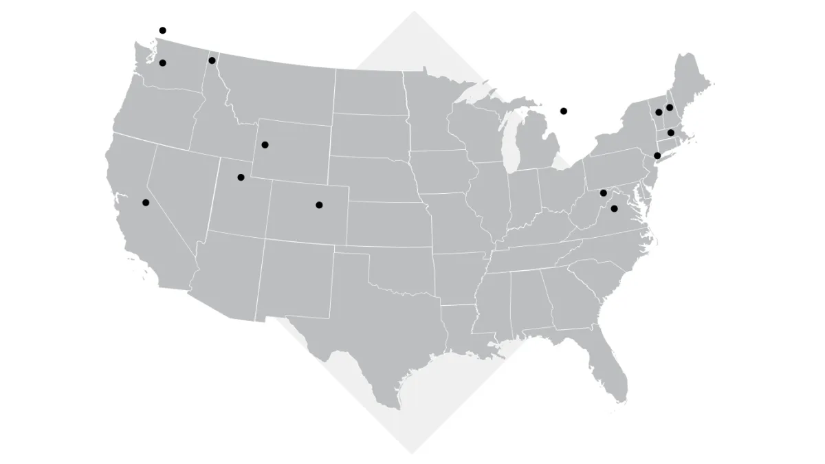 Map of rental locations